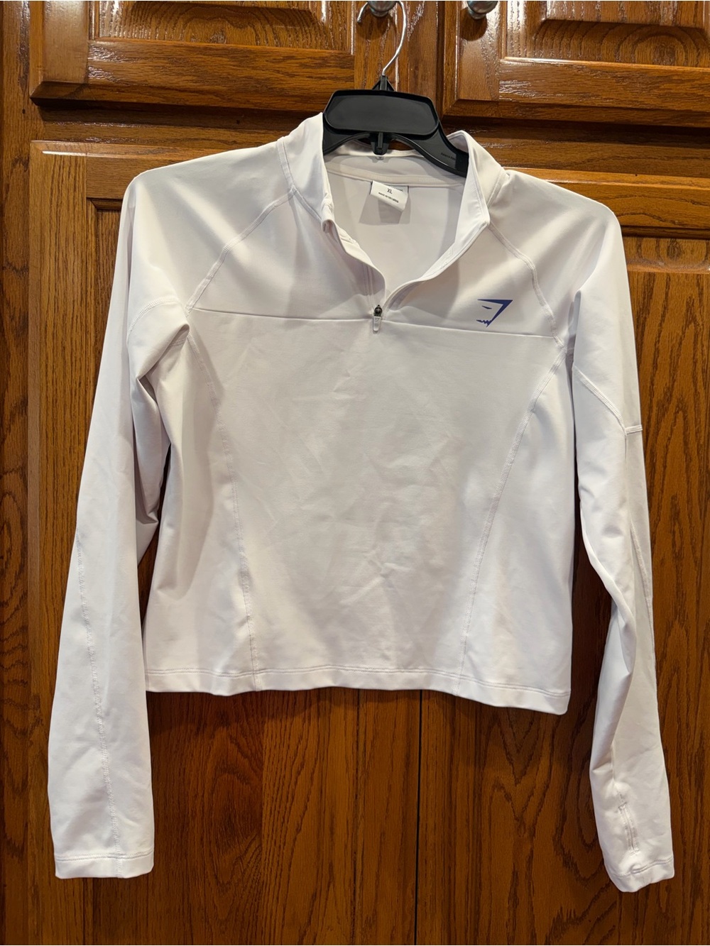 Gymshark White Quarter-Zip Athletic Pullover